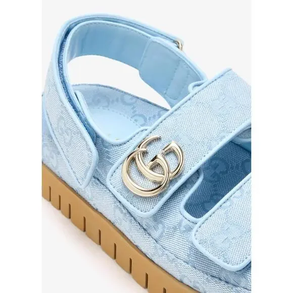 Gucci Double G Canvas Sandals (Please request your size before purchasing) - Picture 2 of 4